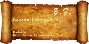 Barcsa Fortunát névjegykártya